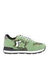 Atlantic Stars Woman Sneakers Sage Green Size 6 Soft Leather, Textile Fibers In Sage Green