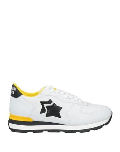 Atlantic Stars Woman Sneakers White Size 5 Leather, Textile Fibers