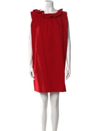 Pre-owned Atlantique Ascoli Cowl Neck Mini Dress In Red