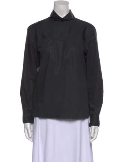 Pre-owned Atlantique Ascoli Mock Neck Long Sleeve Sweatshirt In Black