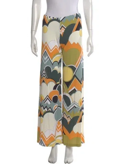Pre-owned Atlantique Ascoli Printed Wide Leg Pants In Multi