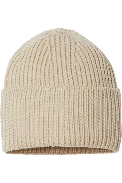 Atlantis Headwear Sustainable Chunky Rib Cuffed Beanie In Beige