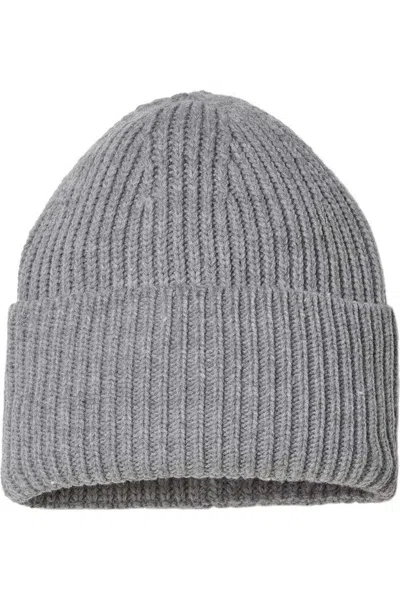 Atlantis Headwear Sustainable Chunky Rib Cuffed Beanie In Grey