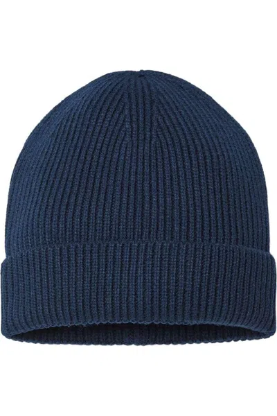 Atlantis Headwear Sustainable Fine Rib Cuffed Beanie In Blue