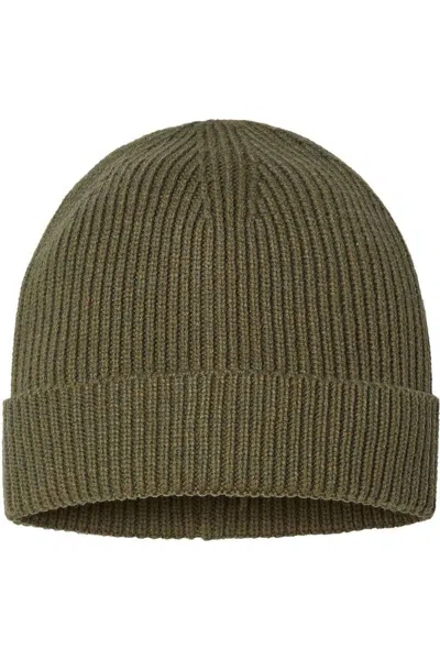 Atlantis Headwear Sustainable Fine Rib Cuffed Beanie In Green