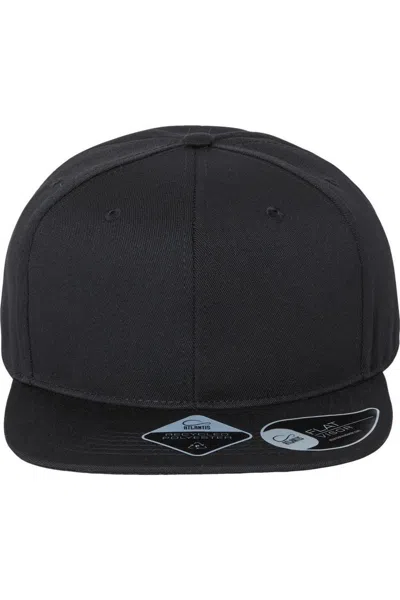 Atlantis Headwear Sustainable Flat Bill Cap In Black