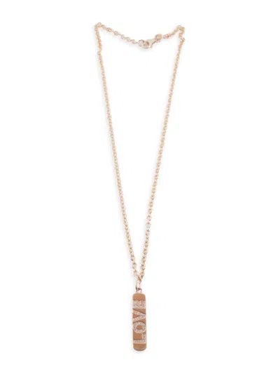 Atlas Fine Women's 14k Yellow Gold & 0.15 Tcw Diamond "love" Tag Pendant Necklace