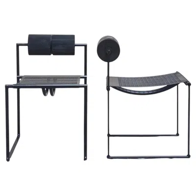 Pre-owned Atlas Mario Botta For , Pair Of Black "prima" Chairs, Italy, 1980s
