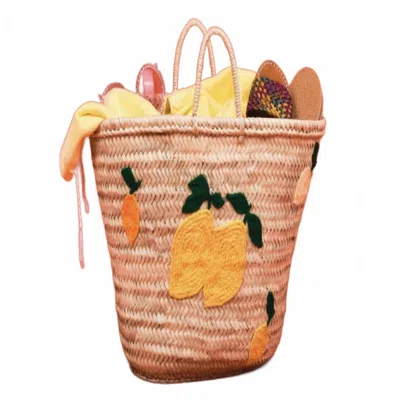 Atlas Roads Llc Women's Lemon Italian Beach Bag In Natural In White