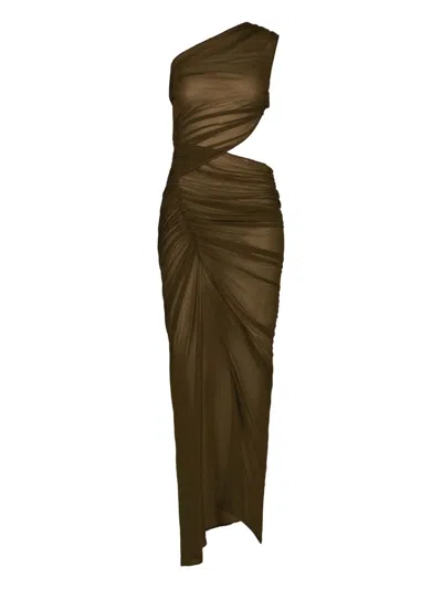 Atlein Asymmetric Draped Maxi Dress