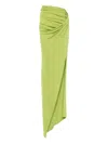 Atlein Asymmetric Maxi Skirt In Green