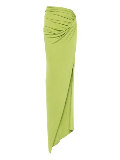 Atlein Asymmetric Maxi Skirt In Green
