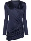 Atlein Asymmetric Mini Dress In Blue