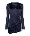 Atlein Asymmetric Mini Dress In Black