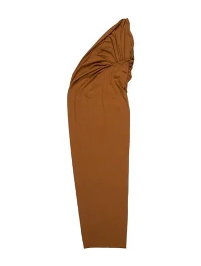 Pre-owned Atlein Asymmetrical Long Dress In Brown