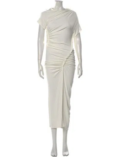 Pre-owned Atlein Asymmetrical Long Dress In Neutral