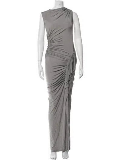 Pre-owned Atlein Asymmetrical Long Dress W/ Tags In Grey