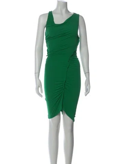 Pre-owned Atlein Asymmetrical Mini Dress In Green