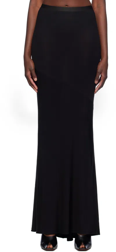 Atlein Black Bias-cut Maxi Skirt In C0114 Black
