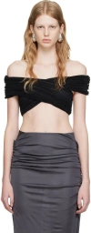 Atlein Black Pleated Camisole In C0114 Black
