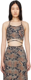 Atlein Black Snake Print Tank Top In C0924 Snake Print Na