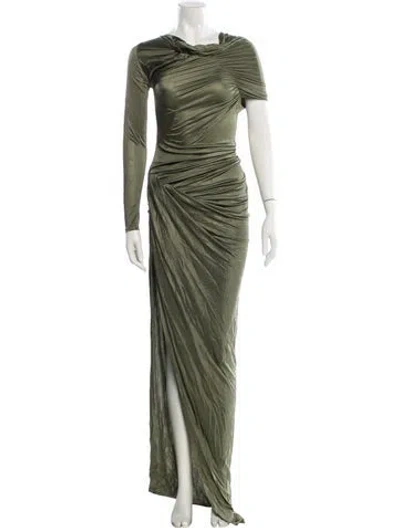 Pre-owned Atlein Cowl Neck Long Dress W/ Tags In Green