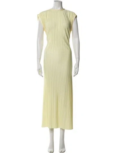 Pre-owned Atlein Crew Neck Long Dress In Green