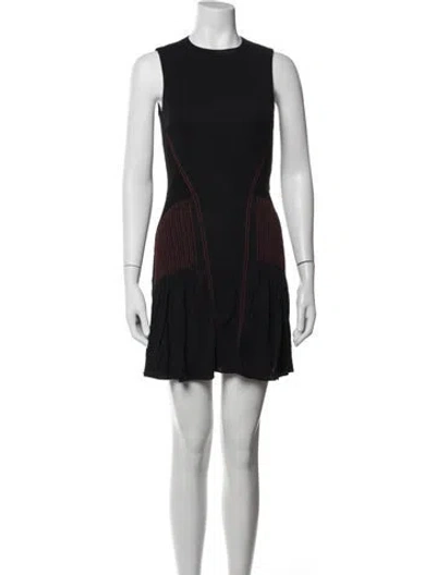 Pre-owned Atlein Crew Neck Mini Dress In Black