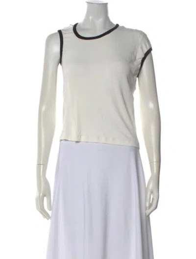 Pre-owned Atlein Crew Neck Sleeveless Top In White