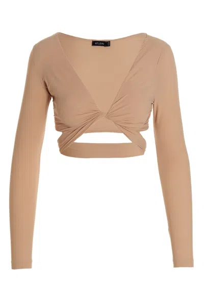 ATLEIN ATLEIN CROSSED CROPPED TOP