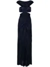 Atlein Black Cutout Maxi Dress In Blue