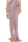 Atlein Draped Asymmetric Skirt In Gray