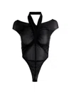 Atlein Draped Bodysuit In Black