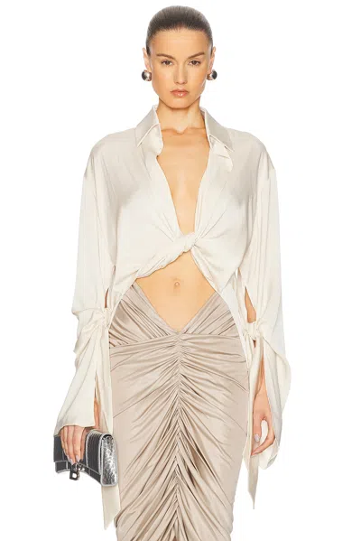 Atlein Draped Cropped Shirt