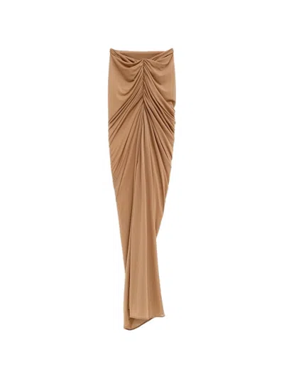 Atlein Draped-effect Skirt In Brown