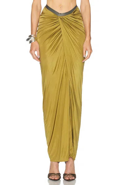 Atlein Draped Long Skirt In Green