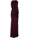 Atlein Draped Maxi Dress In Purple