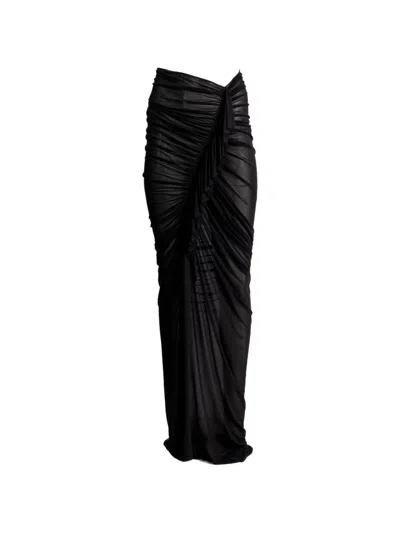 Atlein Draped Maxi Skirt In Black