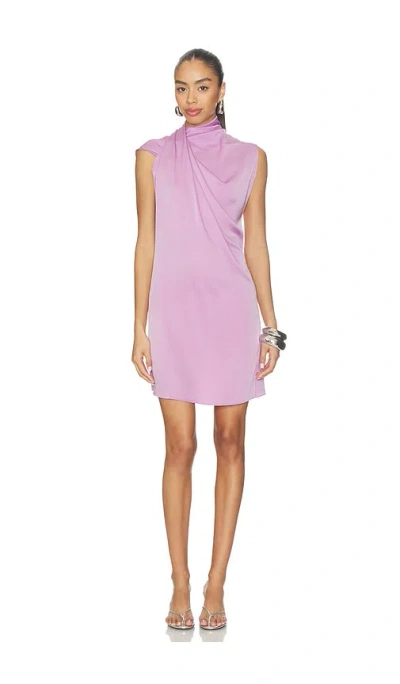 Atlein Draped Neckline Sleeveless Dress In Pink