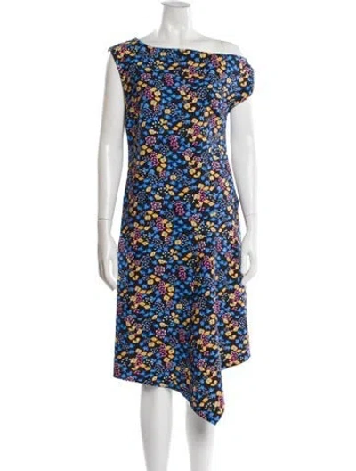 Pre-owned Atlein Floral Print Midi Length Dress In Multi