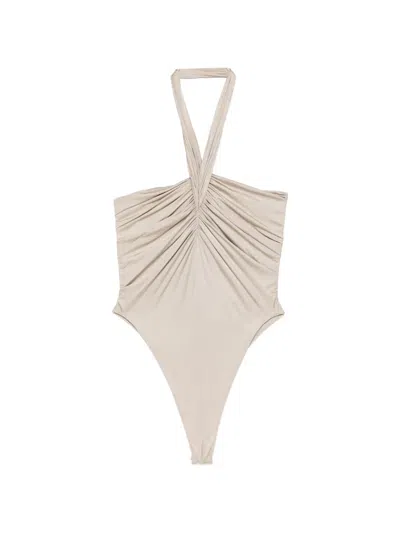 Atlein Halterneck Bodysuit In Neutral
