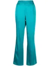 Atlein High-waisted Flared Satin Trousers In Blau