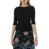 Atlein Ladies Black Front Knot Top In Black