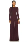 Atlein Long Sleeve Maxi Dress In Burgundy