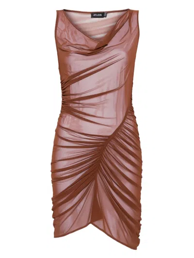 Atlein Mesh Mini Dress