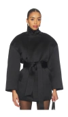 Atlein Mini Belted Coat In Black