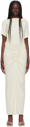 ATLEIN OFF-WHITE ASYMMETRIC MAXI DRESS