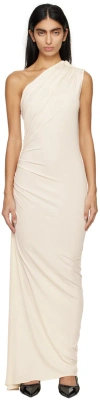 Atlein Off-white Single-shoulder Maxi Dress In Coa Off White