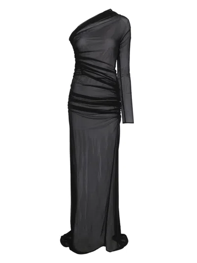 Atlein One-shoulder Maxi Dress In Black