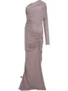 Atlein One-sleeve Ruched Gown In Purple